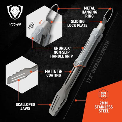 Dalstrong 16" Locking BBQ Tongs - Titanium Nitride Stainless Steel - size: Tongs