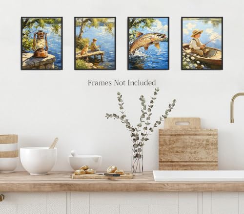 ZOIYINO Kids Nursery Hunting Art Prints,Fishing Nursery Decor - color: Kids Nursery Hunting Art Prints