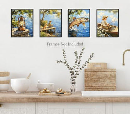 ZOIYINO Kids Nursery Hunting Art Prints,Fishing Nursery Decor - color: Kids Nursery Hunting Art Prints