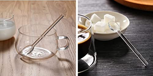 Demitasse Espresso Spoons, Mini Coffee Spoon, 4.33 Inches Glass Small Spoons for Tea, Stirring Rod Mixing Spoon, Set of 6 (clear 2) - color: clear 2