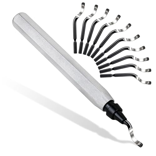Deburring Tool, Deburring Tool 3D Printing with 11 High Speed Steel Blades, Deburring Tools for Metal, Resin, Copper, PVC Pipes, Plastic, Aluminum, 3D Printer Edges, Deburring Burr Remover Reamer Tool