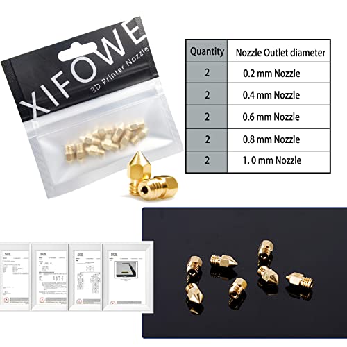 MK8 Nozzles 10 pcs 3D Printer Extruders Brass Nozzles - size: MK8 Brass, style: Part: Various Nozzles