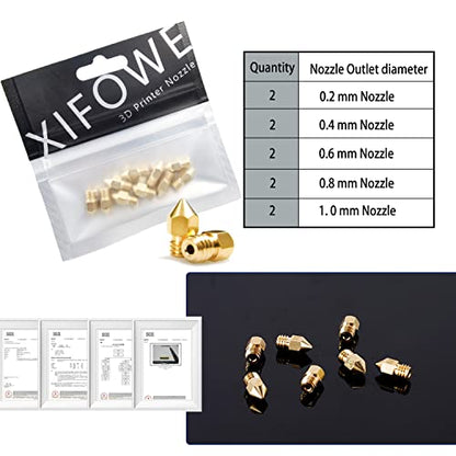 MK8 Nozzles 10 pcs 3D Printer Extruders Brass Nozzles - size: MK8 Brass, style: Part: Various Nozzles