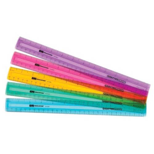 EAI Education 12" ShatterProof Ruler: Assorted Colors - Set of 10
