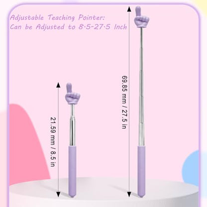 5 PCS Retractable Teacher Pointer Stick for Classroom Kids Reading Finger Pointer Stick for School Kindergarten Elementary, Classroom Supplies