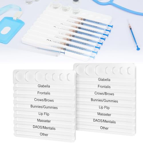 Chunful 2 Pcs Aesthetics Syringe Tray 8 Slots, Vial Holder, White - color: white