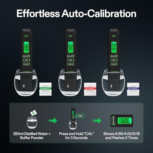VIVOSUN Digital pH Meter 0.01 Accuracy Pen Tester for Water Hydroponics - color: Black