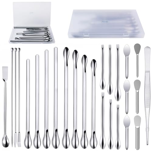25Pcs Stainless Steel Lab Spatula Set, Tiny Spoons, Lab Spoons & Mini Scoop