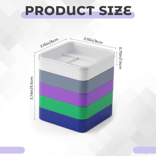 Watch Parts Storage Box 5 Layer Colorful Watch Parts Tray Plastic Watches Part Box Container Watche Repair Tools Tray Holder for Screw Component Movement Hardware Part Watchmaker Repair Tool(Square)