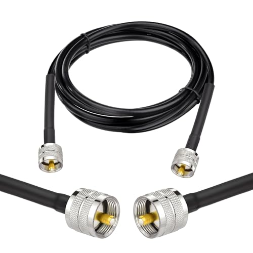 Superbat CB Coax Cable, RG8x Coaxial Cable 6ft UHF PL259 Male to Male Low Loss CB Antenna Cable 50 Ohm for HAM Radio, Antenna Analyzer, Dummy Load, SWR Meter - size: 6ft