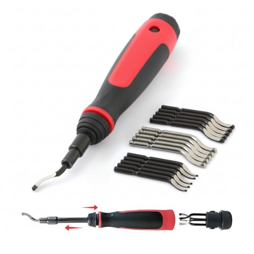 AFA Tooling 4-Inch Extendable Deburring Tool with 16 HSS Swivel Blades - color: 16 Mixed Blades