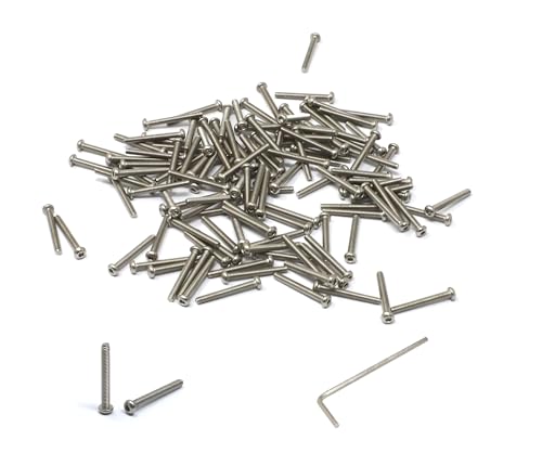 iexcell 100 Pcs M2 x 16mm Thread Pitch 0.4 mm Stainless Steel 304 Hex Socket Button Head Cap Screws Bolts Kit - size: M2 x 16mm