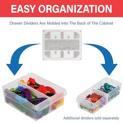 Akro-Mils 24-Drawer Plastic Storage Cabinet, 20"W x 6"D x 16"H, Yellow - color: Yellow, size: 24 Drawer, style: 1 Pack