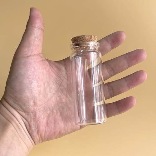 4 pcs 70ml Small Glass Bottles with Cork Stopper Christmas Decorations Vials Jars,Cute Storage Jar,Wishing Bottle 37x90mm(1.46x3.55inch) - size: 37x90mm(1.46x3.55inch)