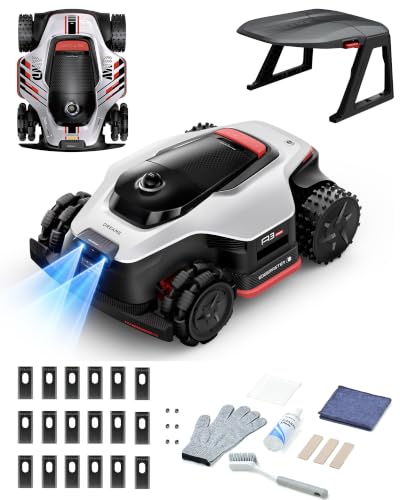 DREAME LiDAR Robot Lawn Mower A3 AWD 3500 with 4-Piece Care Bundle: Garage+ Cleaning Set+Blade+Decal Stickers Set