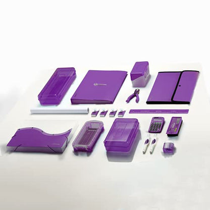 Flexible Ruler Purple, 12 in (30 cm) Soft Plastic Shatter Resistant Straight Edge Ruler, Bendable Kids & Adults Ruler w/Inches & Metrics Also Available in Pink, Blue, Red, Grey, Green, 1 Pc –By Enday - color: Purple
