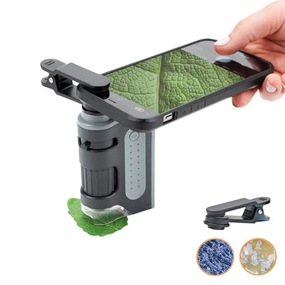 Carson MicroBrite Pro Kit with Pocket Microscope & Smartphone Adapter Clip