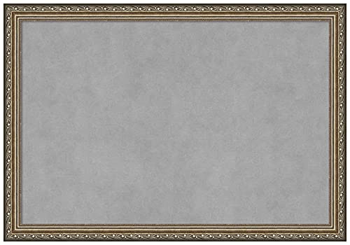Amanti Art Silver Framed Magnetic Board, 26x18, Traditional Office Decor - size: 26"W x 18"H