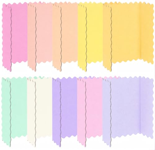 Mooliwe 21" X 14" 10 Pack Scalloped Trifold Poster Board,Macaron Colors - color: Macaron Colors, size: 21" X 14"
