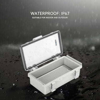Mollom Transparent Cover Outdoor Junction Box (8.3x4.3x2.8In) - size: 8.3x4.3x2.8"