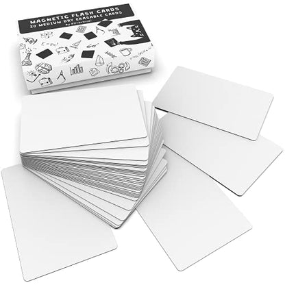 Attractivia Dry Erase Magnetic Labels 3.7 x 2.8 in, Medium Dry Erase Magnets, 20-Pack, White Erasable Write-On All-Purpose Labels, for Office, Education, Home, Whiteboard - color: White, size: 3.7 x 2.8 inch
