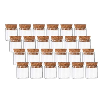 PATIKIL 10ml Test Tubes, 24pcs 1.18x1.18in Glass Clear Flat Bottom Test Tube Containers with Cork Stopper for Bead Party Candy Bath Salt Storage Scientific Experiment Plant Propagation - size: 10ml