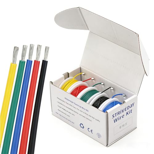 24 AWG Tinned Copper Electric Wire kit 24 Gauge Hook Up Wire 300V Cables Electronic Stranded PVC Cable Industries Electrics DIY box1 - color: Box-1, size: 24AWG