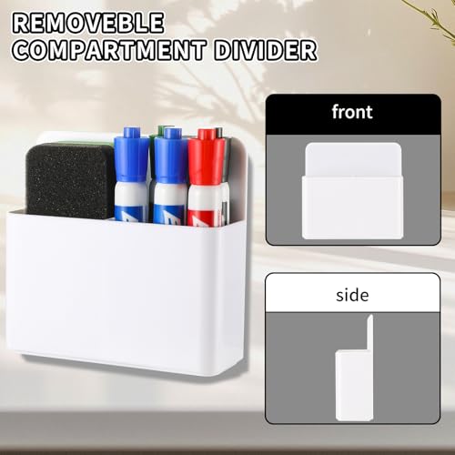 Camelmother 2Pcs Magnetic Dry Erase Marker Holder For Whiteboard Fridge - color: White