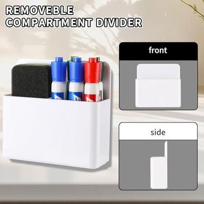 Camelmother 2Pcs Magnetic Dry Erase Marker Holder For Whiteboard Fridge - color: White