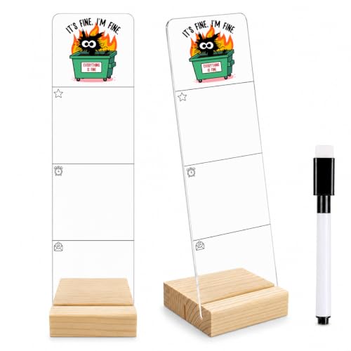 Black Cat Memo Board Everything is Fine Acrylic Monitor Memo Board - color: It’s Fine, I’m Fine
