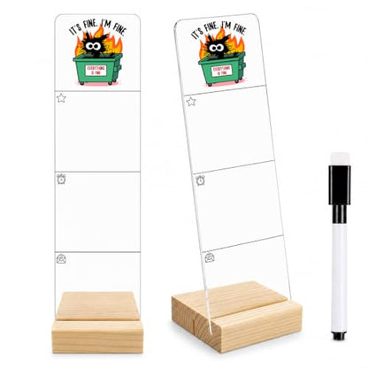 Black Cat Memo Board Everything is Fine Acrylic Monitor Memo Board - color: It’s Fine, I’m Fine