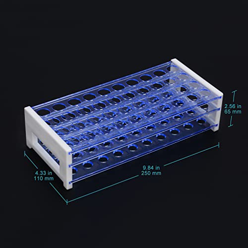 stonylab Test Tube Rack, 3-Tier Detachable Blue Plastic Holder Stand Rack, for Laboratory Scientific Experiments, 45/64 inch 40-Place - size: 45/64 inch