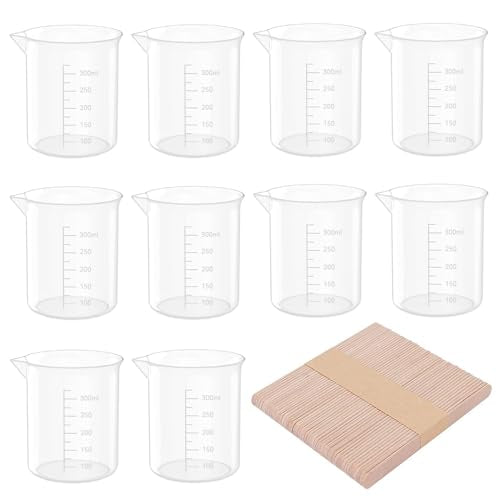 12 Pcs 10 Oz Transparent Experiment Measuring Cup - size: 300ml/10oz