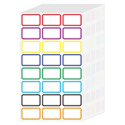 480 Pcs Removable Colored Labels Writable Stickers in 8 Assorted Colors - color: Rainbow, size: 1x1.6 Inch