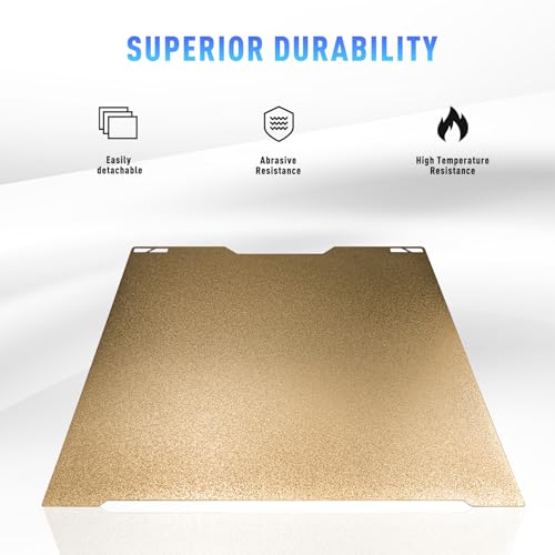 355x346mm PEI Build Plate for Bambu Lab H2D, Double Sided Gold Textured Flexible Spring Steel Bed, High Temp 300℃ Resistant Heated Platform for PLA/PETG/ABS/TPU - size: H2D 355*346mm