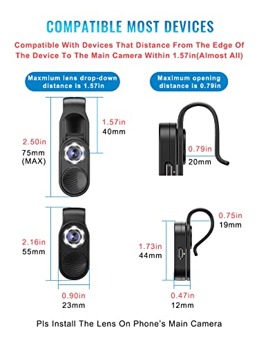 APEXEL 100x Phone Micro Lens with LED Light for Smartphone Macro & Microscope