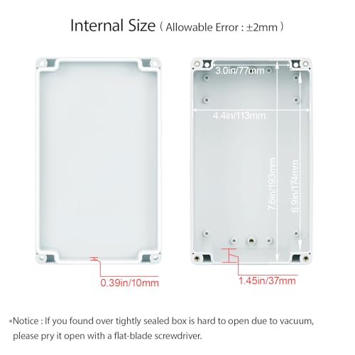 Junction Box Waterproof Plastic Project Box IP65 Plastic Project Box Electrical Box Enclosure Gray White 7.87"x 4.72"x 2.95"(200x120x75mm) - color: Gray White, size: 7.87" x 4.72" x 2.95"