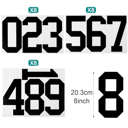TaoBary 8 Sheets Mailbox Numbers Stickers Self Adhesive 0-9, Black, 8 Inch - color: Black, size: 8 Inch