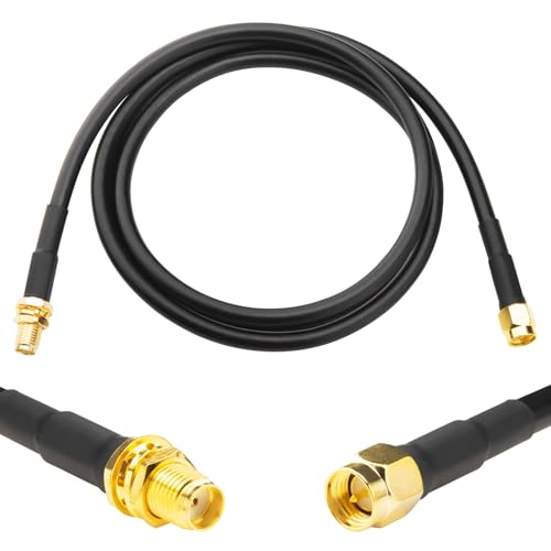 SMA Upgraded Antenna Cable LMR200 Equivalent SMA Male to SMA Female Coaxial Cable 3.3ft Extension Jumper Cable Low Loss for WiFi Antenna/Router/GPS/Radio Communications - size: 3.28ft