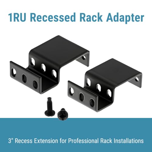 CablesAndKits 1RU Recessed Rack Adapter, 3 Inch Extension, 25 lb Capacity - size: 1RU
