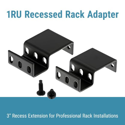 CablesAndKits 1RU Recessed Rack Adapter, 3 Inch Extension, 25 lb Capacity - size: 1RU
