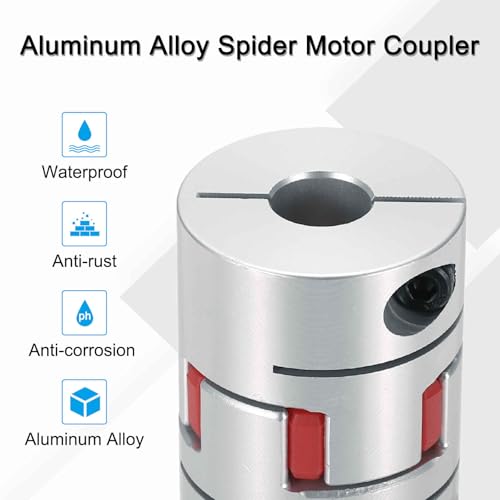 MECCANIXITY Aluminum Shaft Coupling 9mm to 12mm Flexible Spider Coupling L50mm x D35mm Coupler Jaw Spider Shaft Joint Connector for 3D Printers DIY Encoder CNC Router Milling Machine - size: D35mm Fit 9mm to 12mm