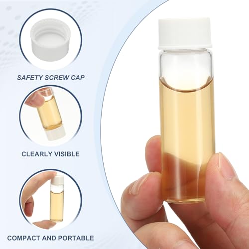 PATIKIL 10Pcs 15ml Clear Glass Vials Sample Vials with Screw Cap Reagent - size: 15ml