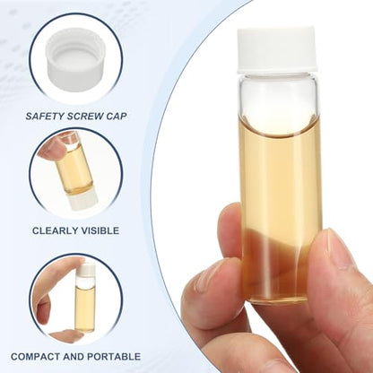 PATIKIL 10Pcs 15ml Clear Glass Vials Sample Vials with Screw Cap Reagent - size: 15ml