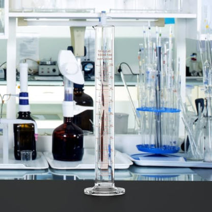 stonylab Class A Graduated Cylinder, 100 ml Borosilicate Glass High Precision Measuring Cylinder with Clear Scale and Stable Base for Laboratory Liquid Measurement - size: 100 ml