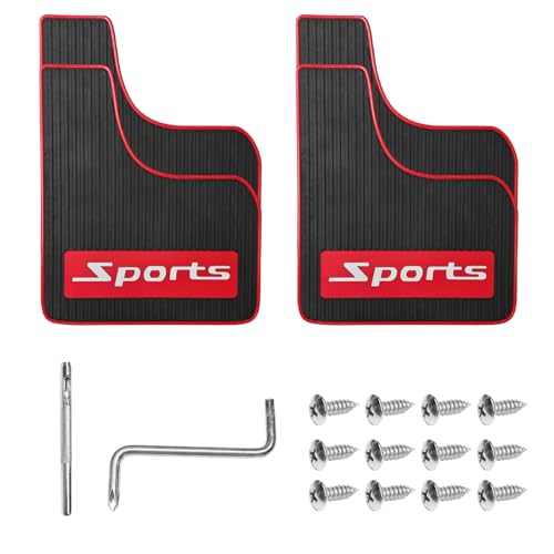 4 PCS Car Mud Flaps, Flexible Rubber Tire Mudflaps Auto Mud Guard with Mounting Hardware, Bendable Front Rear Wheel Splash Guards Universal Mudguard for Cars SUVs Trucks (Sports) - color: Sports