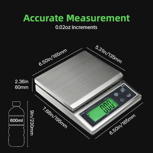 Polit IP65 Waterproof Food Scale 13lb/6kg, Rechargeable Kitchen Scale - color: Grey