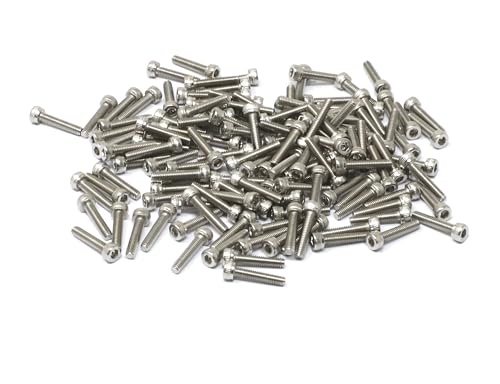 iexcell 100 Pcs M2.5 x 12mm Thread Pitch 0.45 mm Stainless Steel 304 Hex Socket Head Cap Screws Bolts Kit - size: M2.5 x 12mm