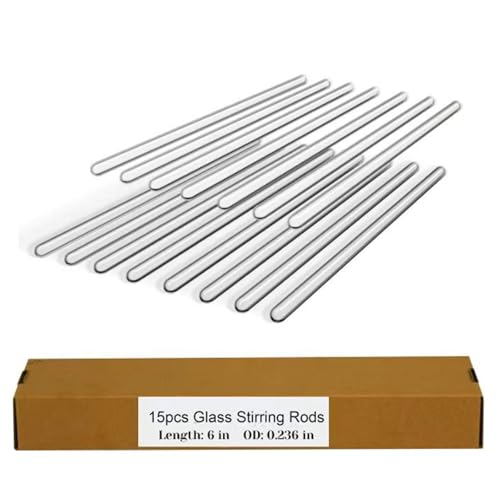 15 Pack Lab Glass Stirring Rods, 6mm x 6 Inch, Borosilicate Stirrers - size: 6 inch 6 mm
