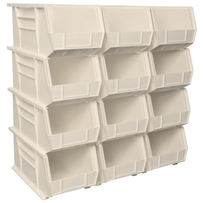 Akro-Mils 30240 AkroBins Plastic Storage Bins, 15"x8"x7", Stone, 12-Pack - color: stone
